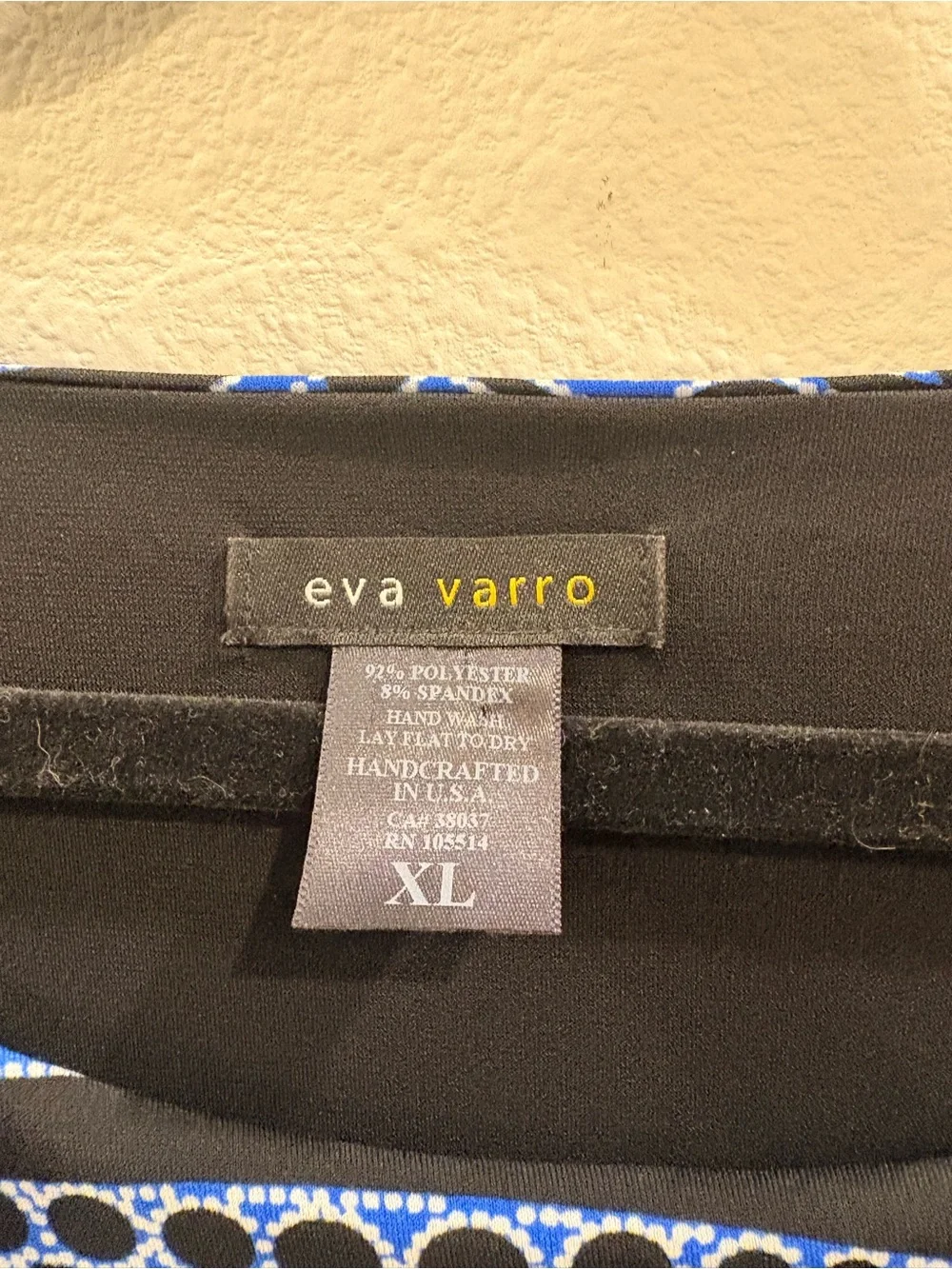 eva varro Blue and Black Printed Layered Tunic Top